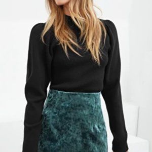& Other Stories Fitted Velour Mini Skirt - NWT